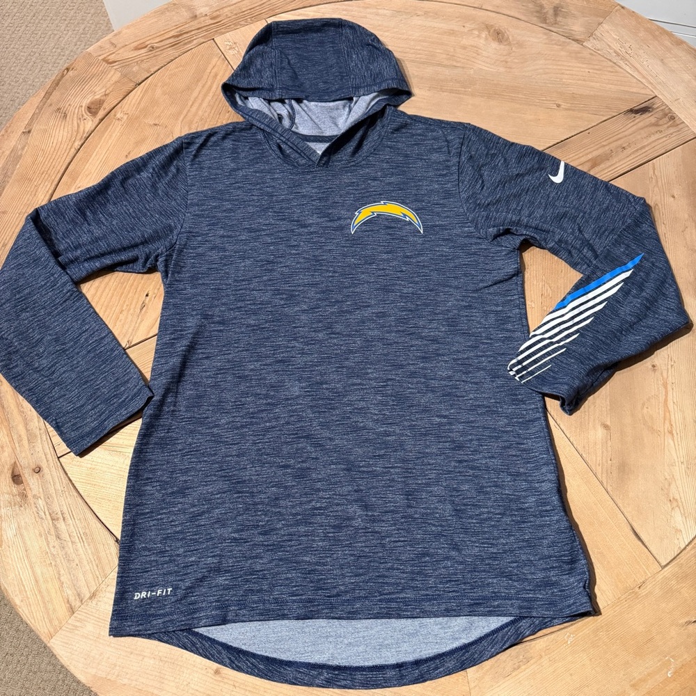 Nike Navy Blue Los Angeles LA Chargers Dri-FIT Hoodie Long Sleeve Top